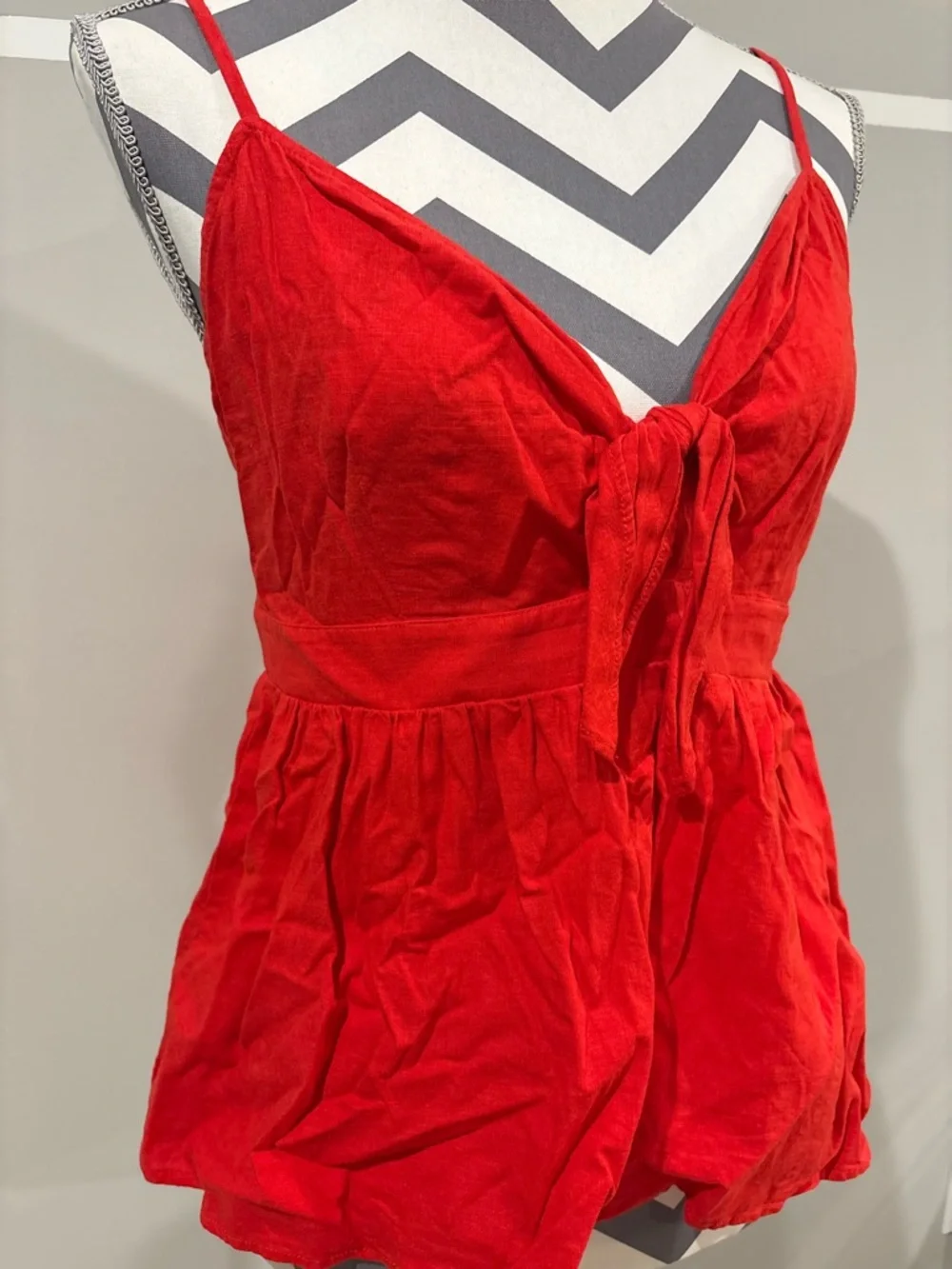 LOFT Red Tie-Front Spaghetti Strap Camisole - Picture 5 of 9